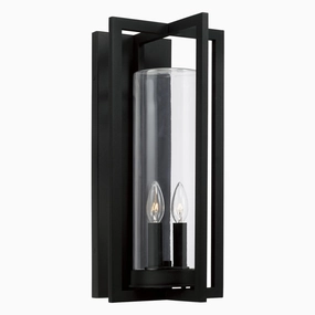 Kent Two Light Outdoor Wall Lantern BlackOutdoor wall sconces with motion sensor