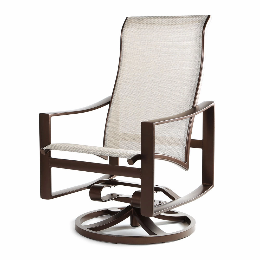 Kenzo Sling High Back Swivel Rocker Dining Chairaluminum alloy outdoor sofa set