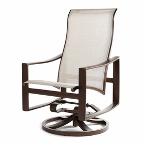 Kenzo Sling High Back Swivel Rocker Dining Chairoutdoor dining chair with armrests