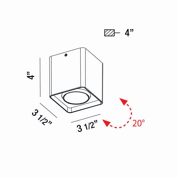 Kewb Outdoor LED Ceiling Mount