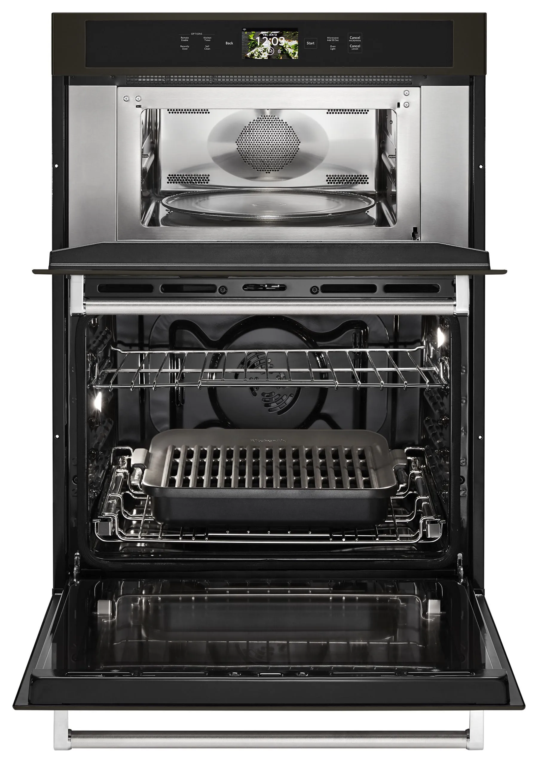 Kitchenaid KOCE900HBS Smart Oven  30" Combination Oven With Powered Attachments And Printshield&#8482; Finish - Black Stainless Steel With Printshield&#8482; Finish