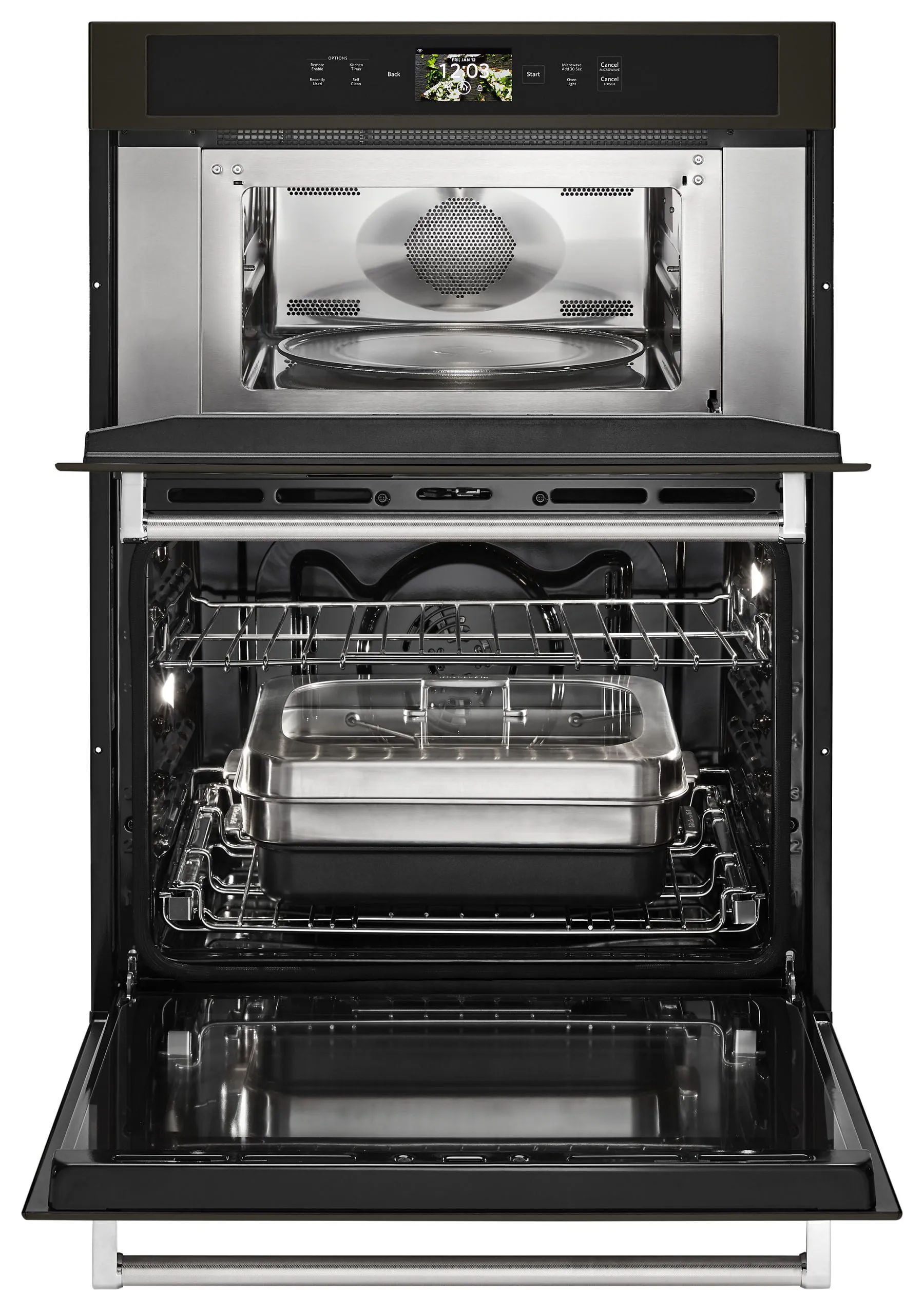 Kitchenaid KOCE900HBS Smart Oven  30" Combination Oven With Powered Attachments And Printshield&#8482; Finish - Black Stainless Steel With Printshield&#8482; Finish