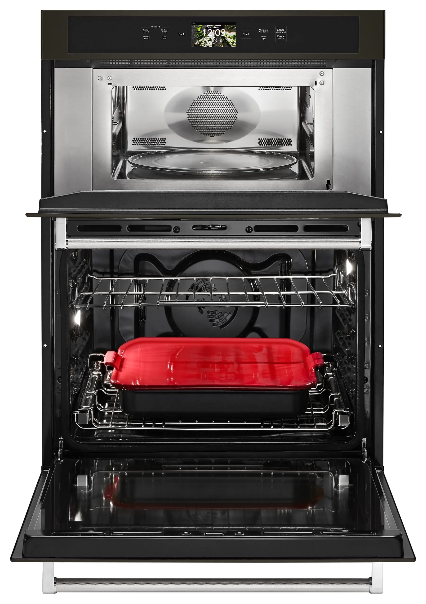 Kitchenaid KOCE900HBS Smart Oven  30" Combination Oven With Powered Attachments And Printshield&#8482; Finish - Black Stainless Steel With Printshield&#8482; Finish