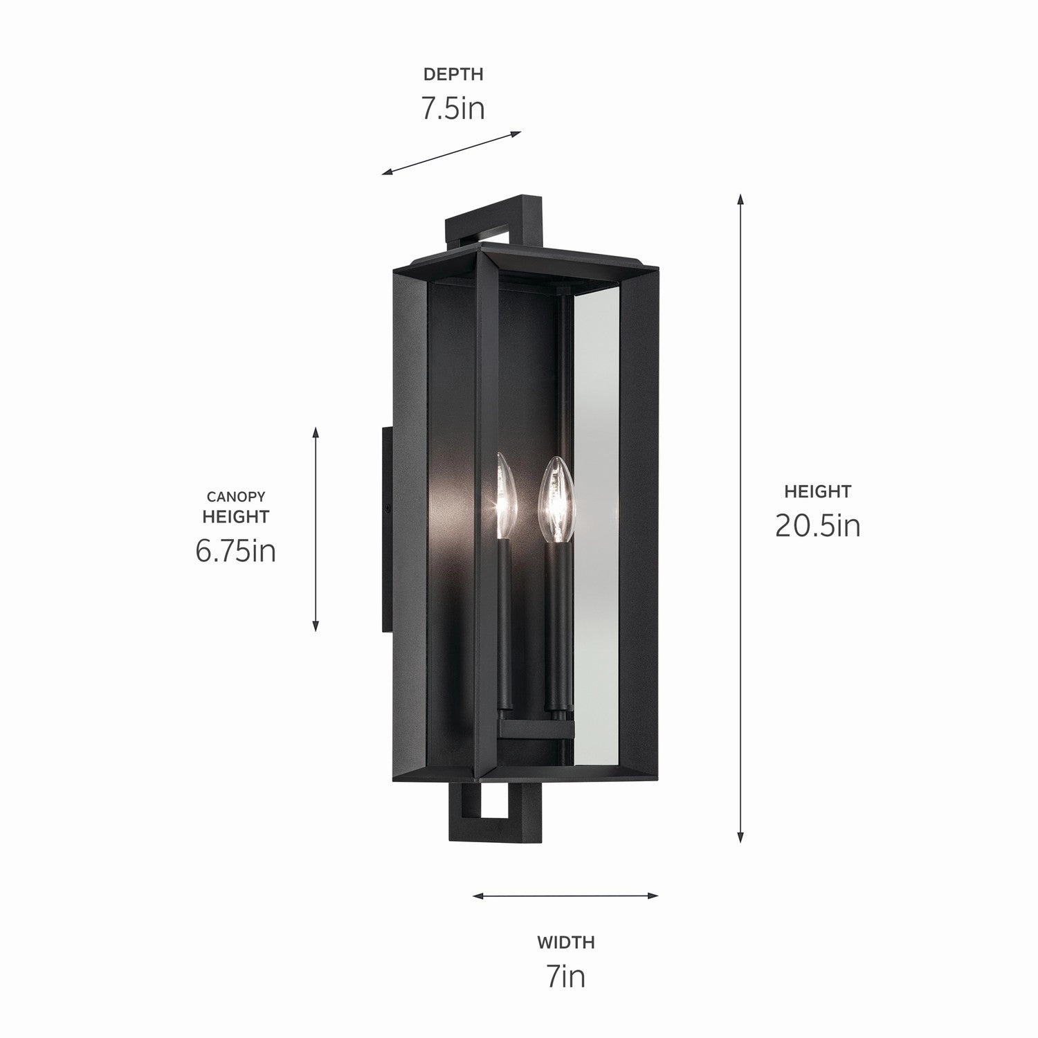 Kroft Two Light Outdoor Wall Mount Textured Black