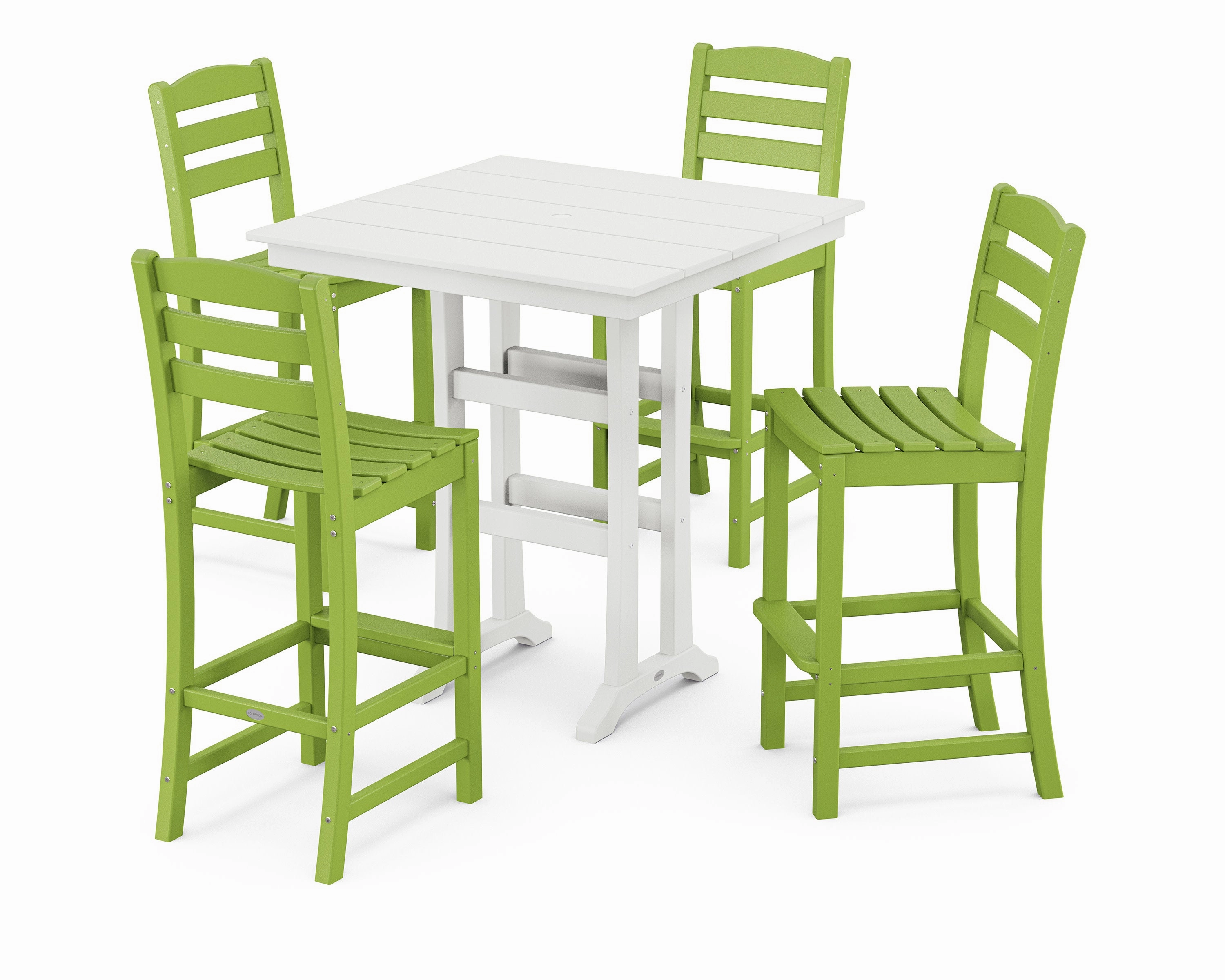 La Casa Caf 5-Piece Farmhouse Trestle Bar Set
