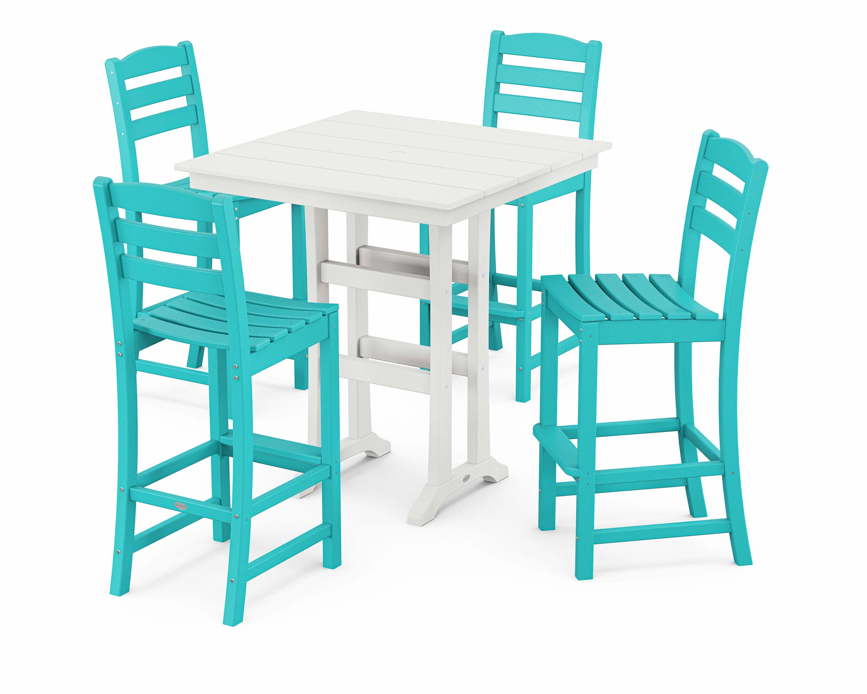 La Casa Caf 5-Piece Farmhouse Trestle Bar Set