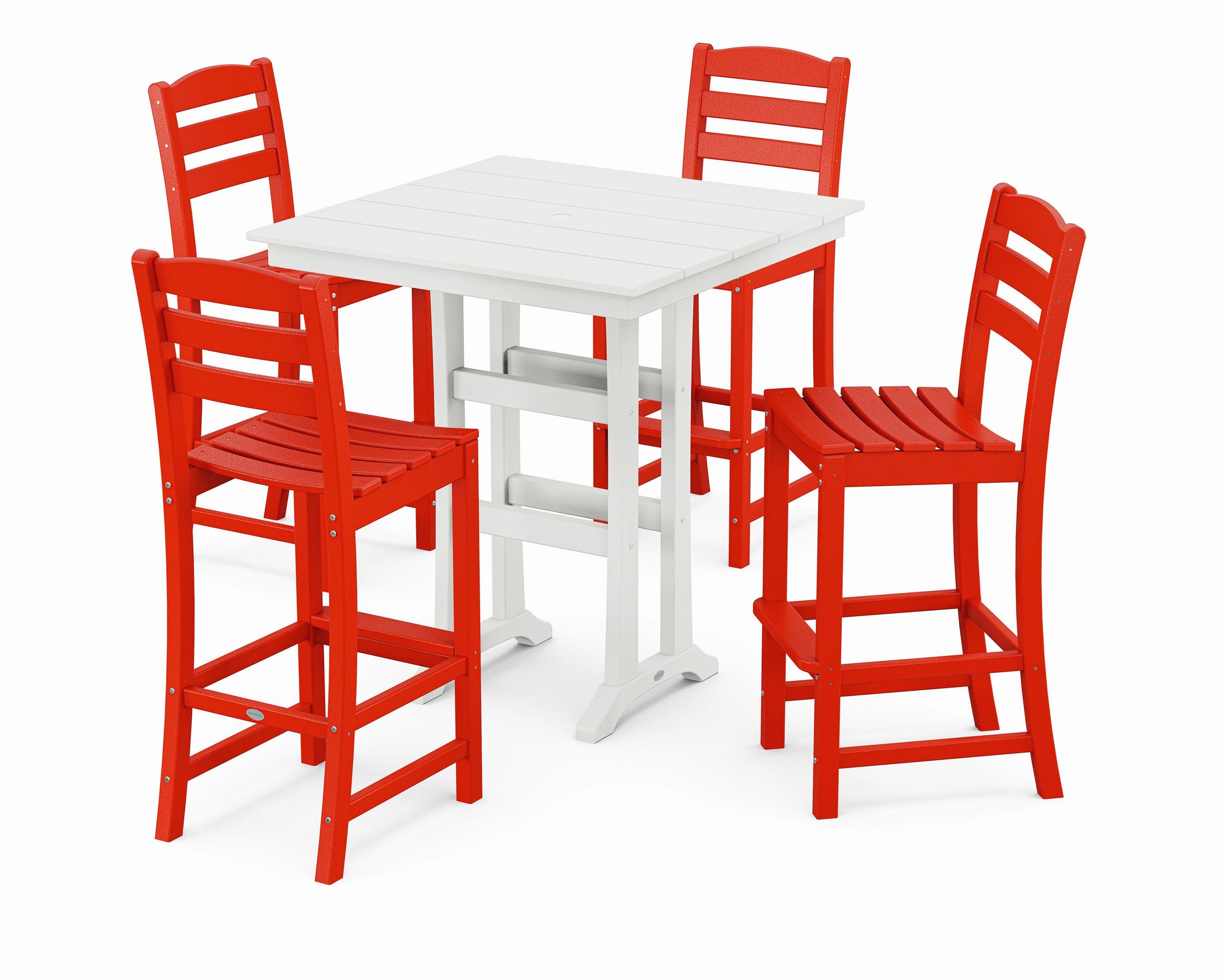 La Casa Caf 5-Piece Farmhouse Trestle Bar Set