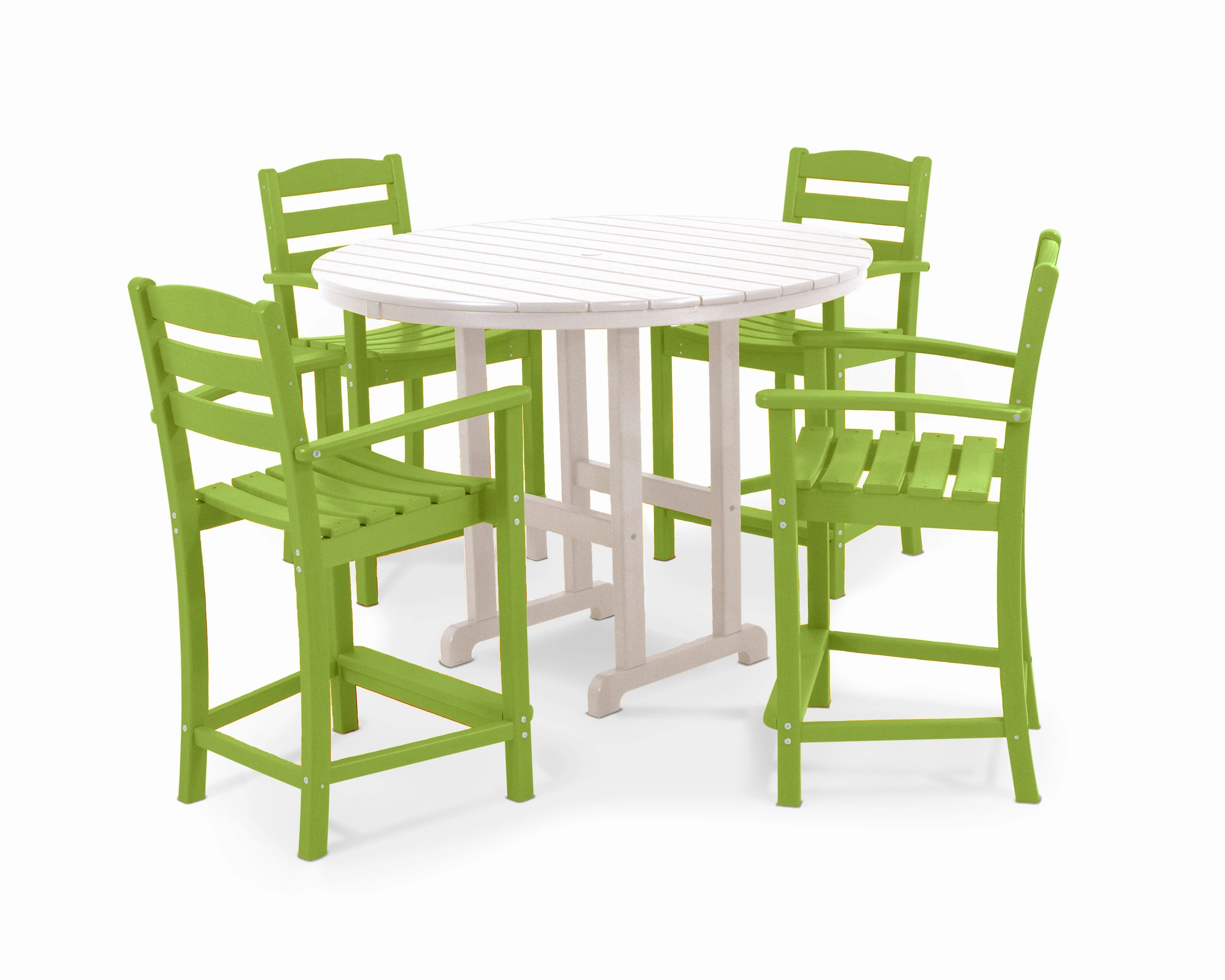 La Casa Caf 5-Piece Round Farmhouse Counter Set