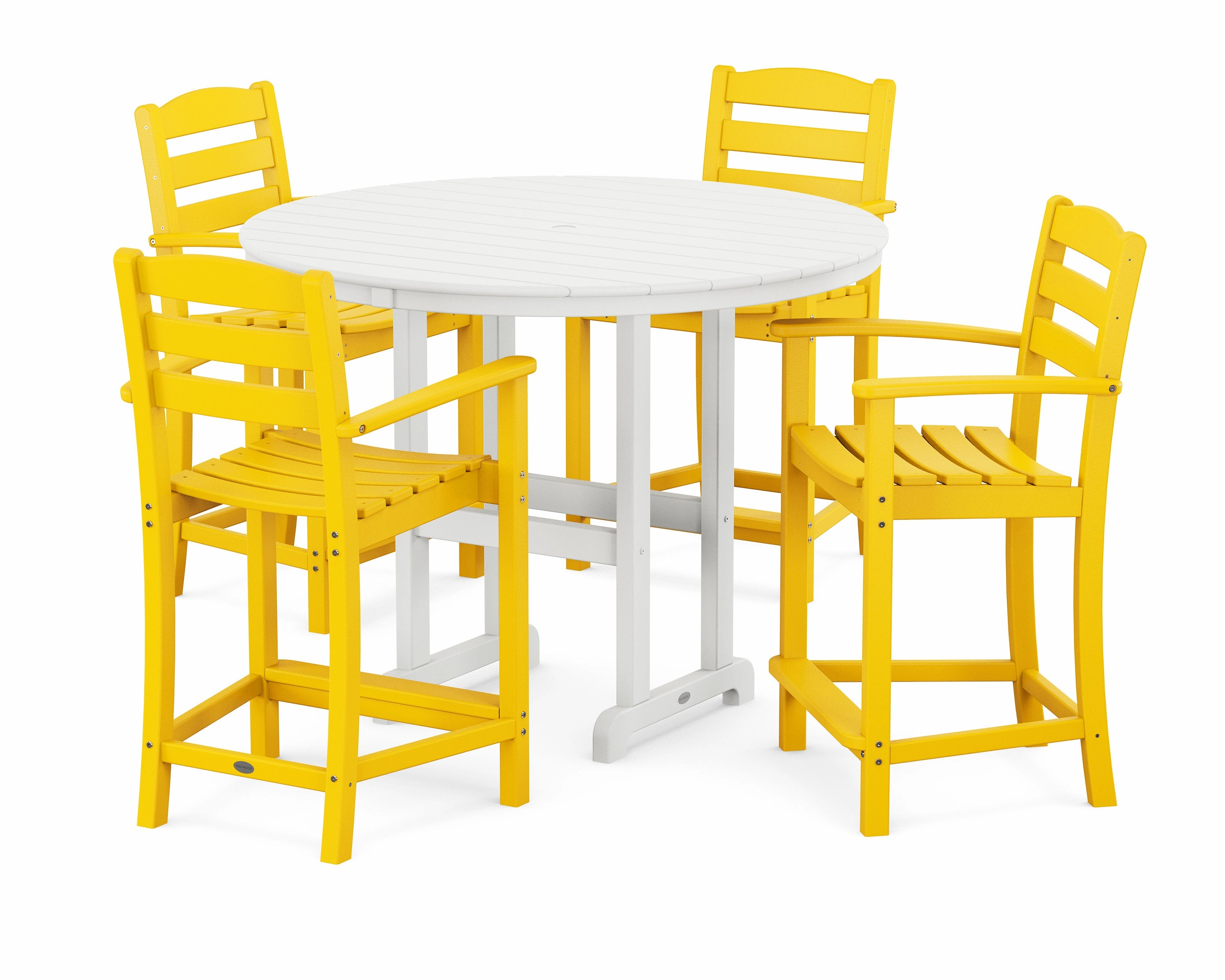 La Casa Caf 5-Piece Round Farmhouse Counter Set
