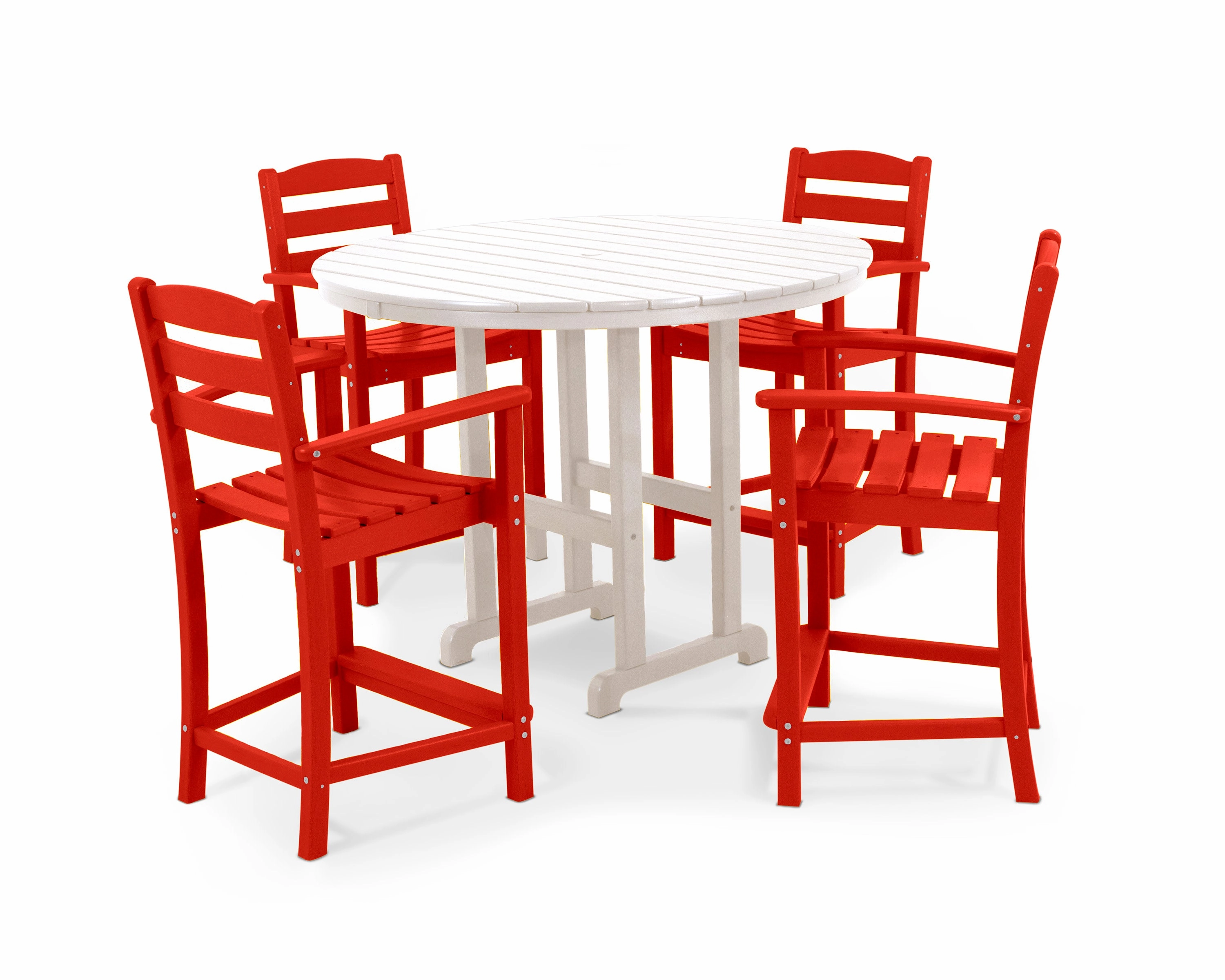 La Casa Caf 5-Piece Round Farmhouse Counter Set