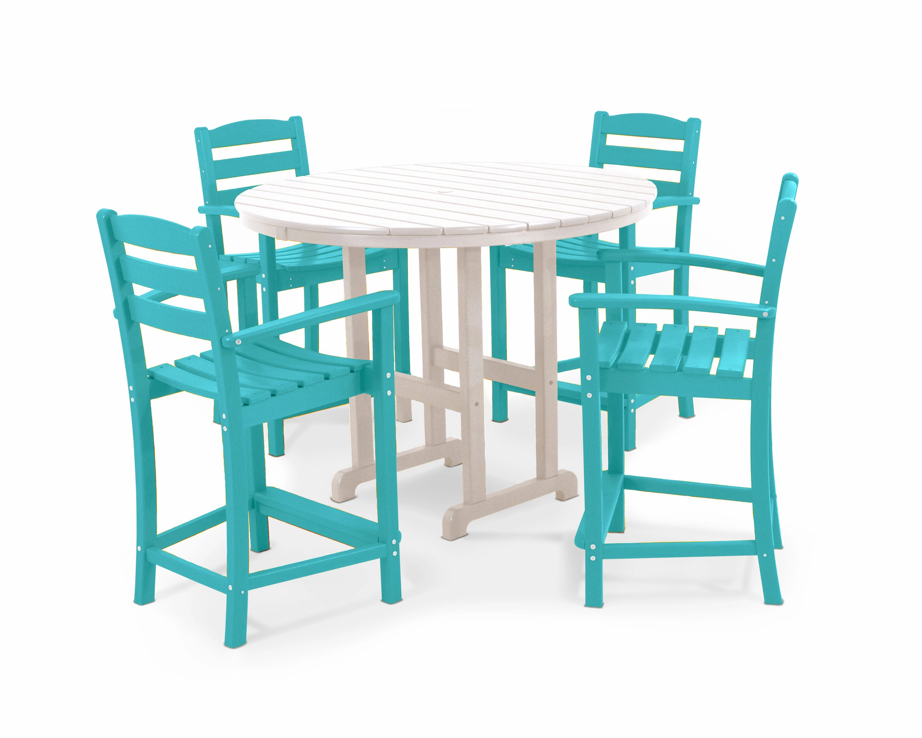 La Casa Caf 5-Piece Round Farmhouse Counter Set