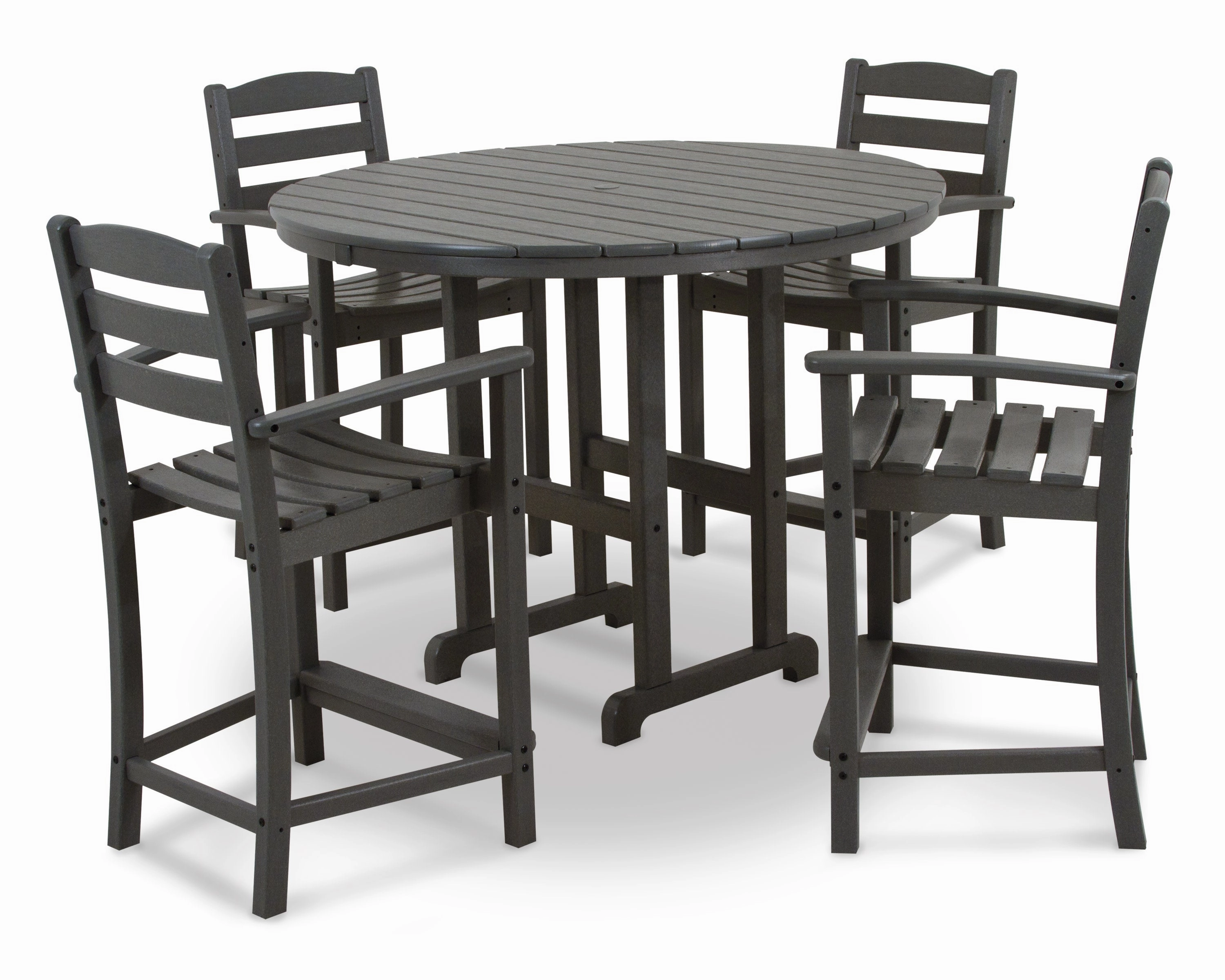 La Casa Caf 5-Piece Round Farmhouse Counter Setoutdoor patio furniture set