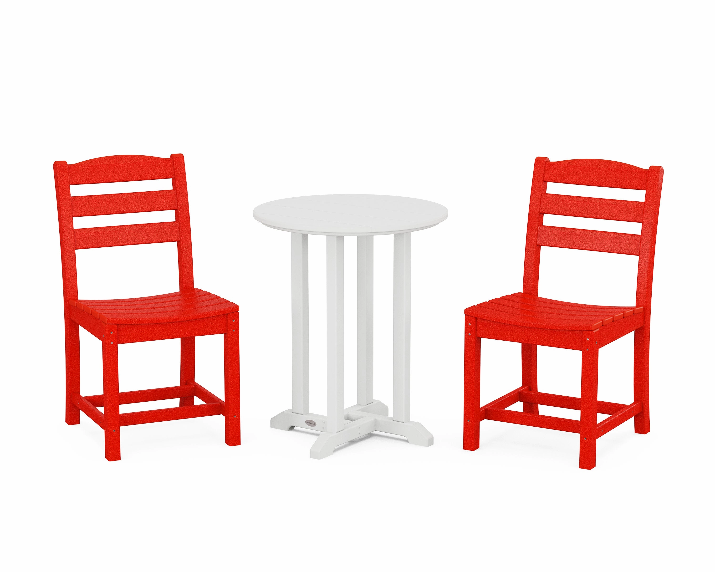 La Casa Caf Side Chair 3-Piece Round Bistro Dining Set