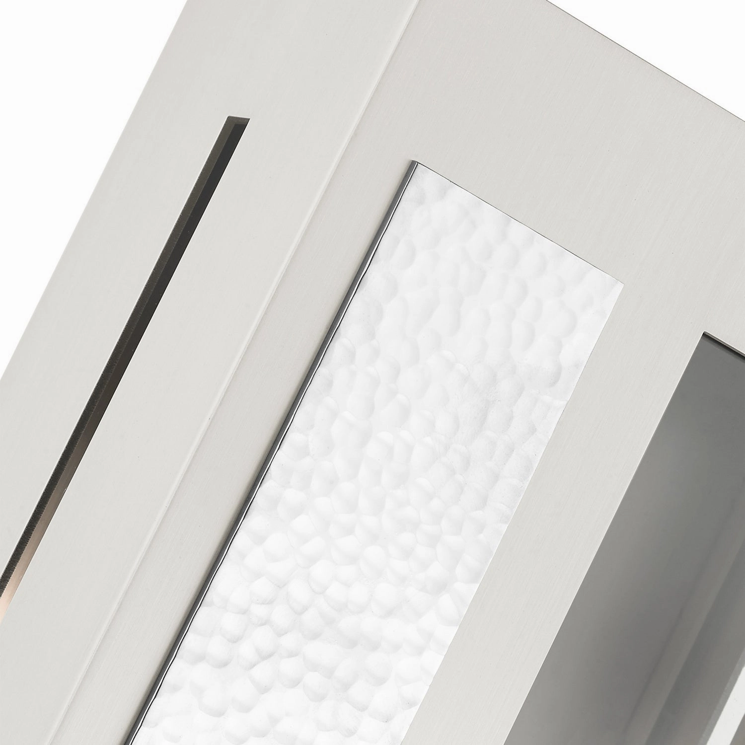 Lafayette One Light Outdoor Wall Lantern Brushed Nickel w/ Hammered Polished Nickel Panels