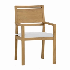 Laguna Dining Arm Chair - Natural Teakweatherproof teak dining table and chairs