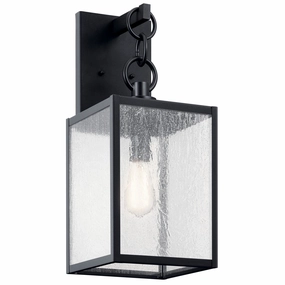 Lahden One Light Outdoor Wall Mount Black TexturedOutdoor wall sconces with motion sensor