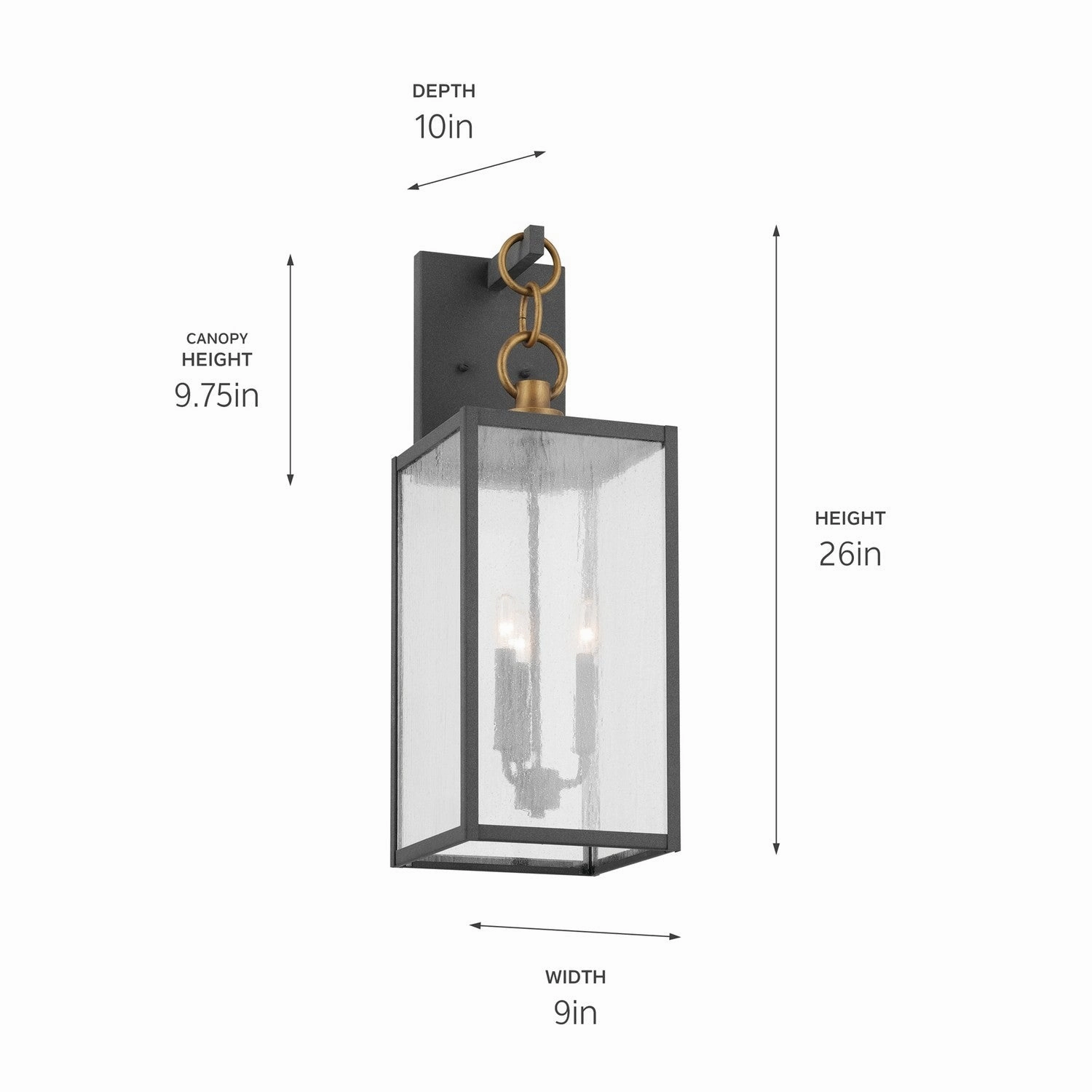 Lahden Three Light Outdoor Wall Mount Weathered Zinc