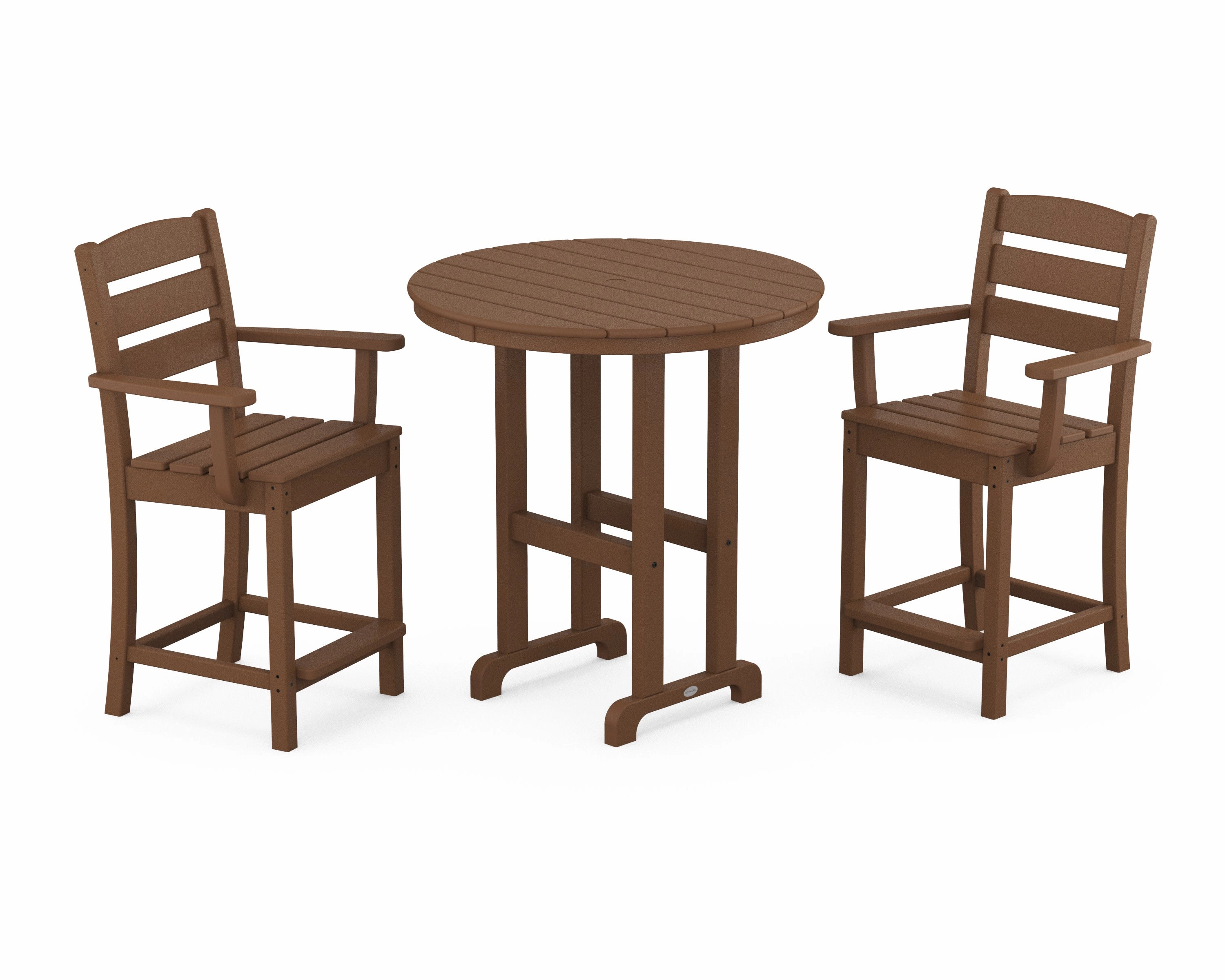 Lakeside 3-Piece Round Farmhouse Arm Chair Counter Set