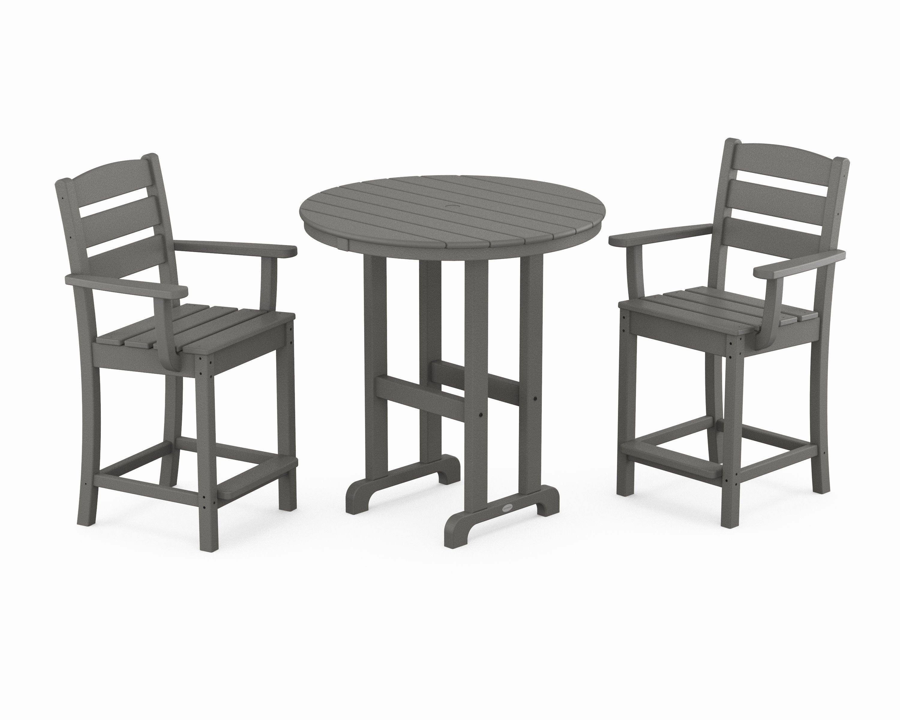 Lakeside 3-Piece Round Farmhouse Arm Chair Counter Set