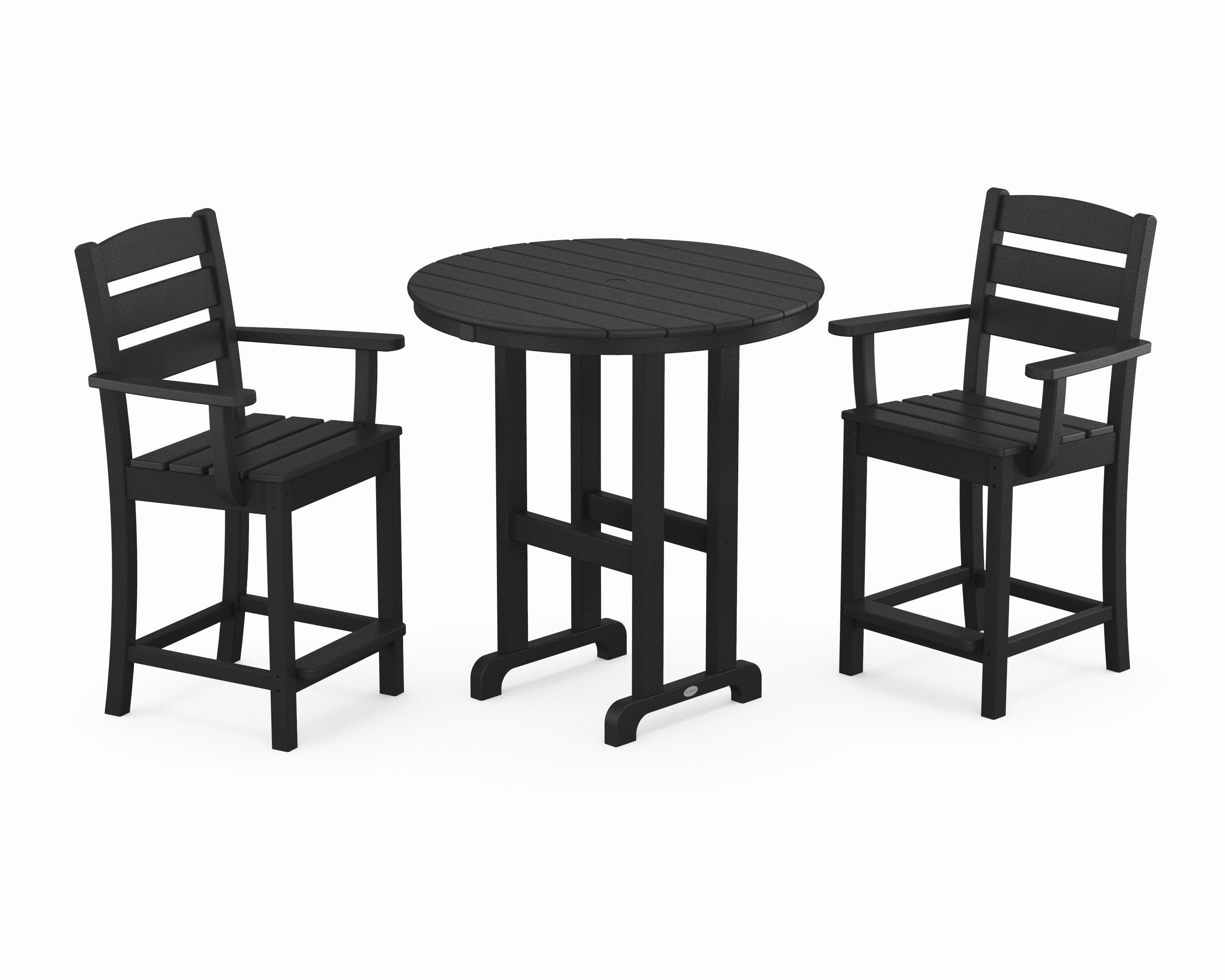 Lakeside 3-Piece Round Farmhouse Arm Chair Counter Set