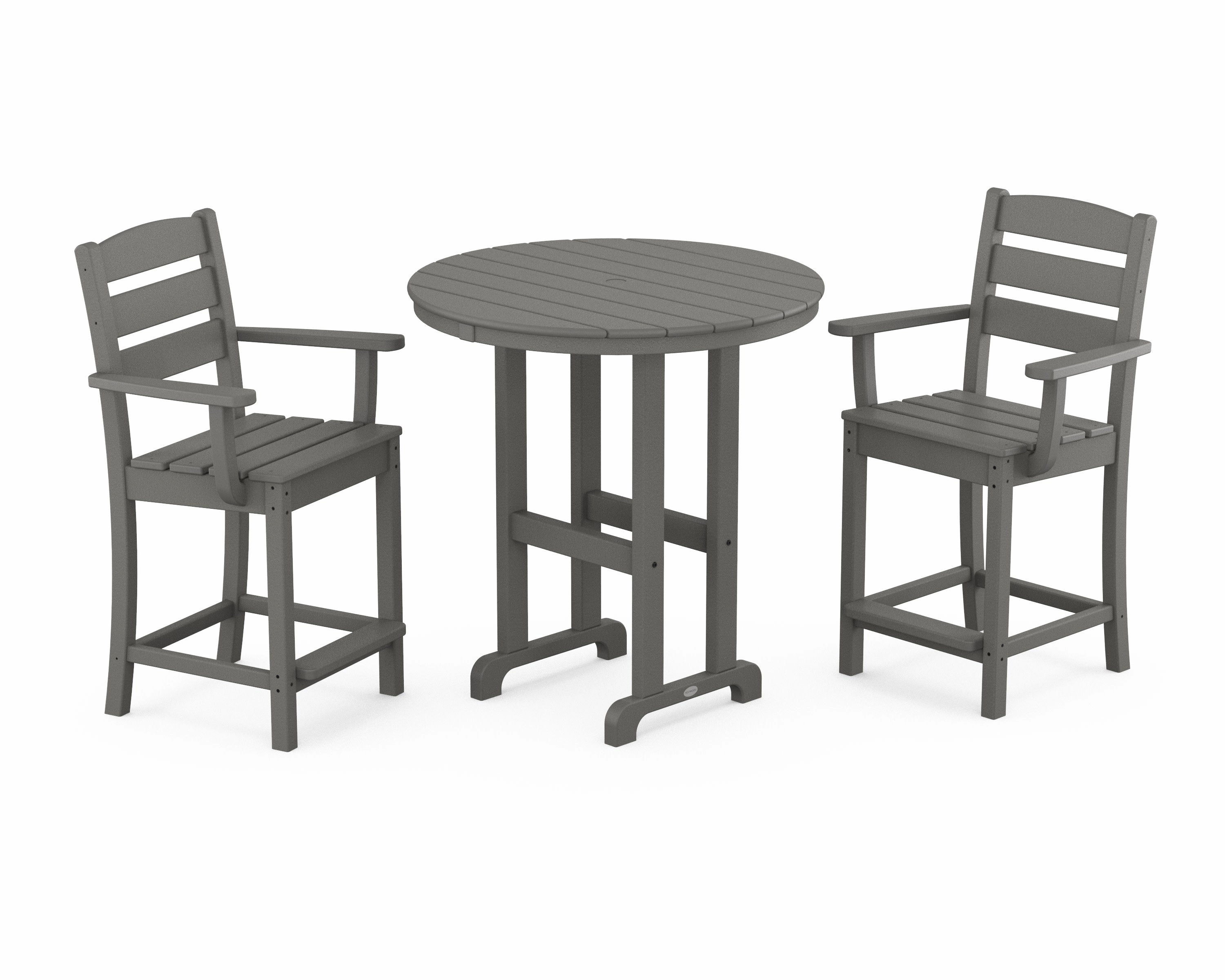 Lakeside 3-Piece Round Farmhouse Arm Chair Counter Setoutdoor patio furniture set