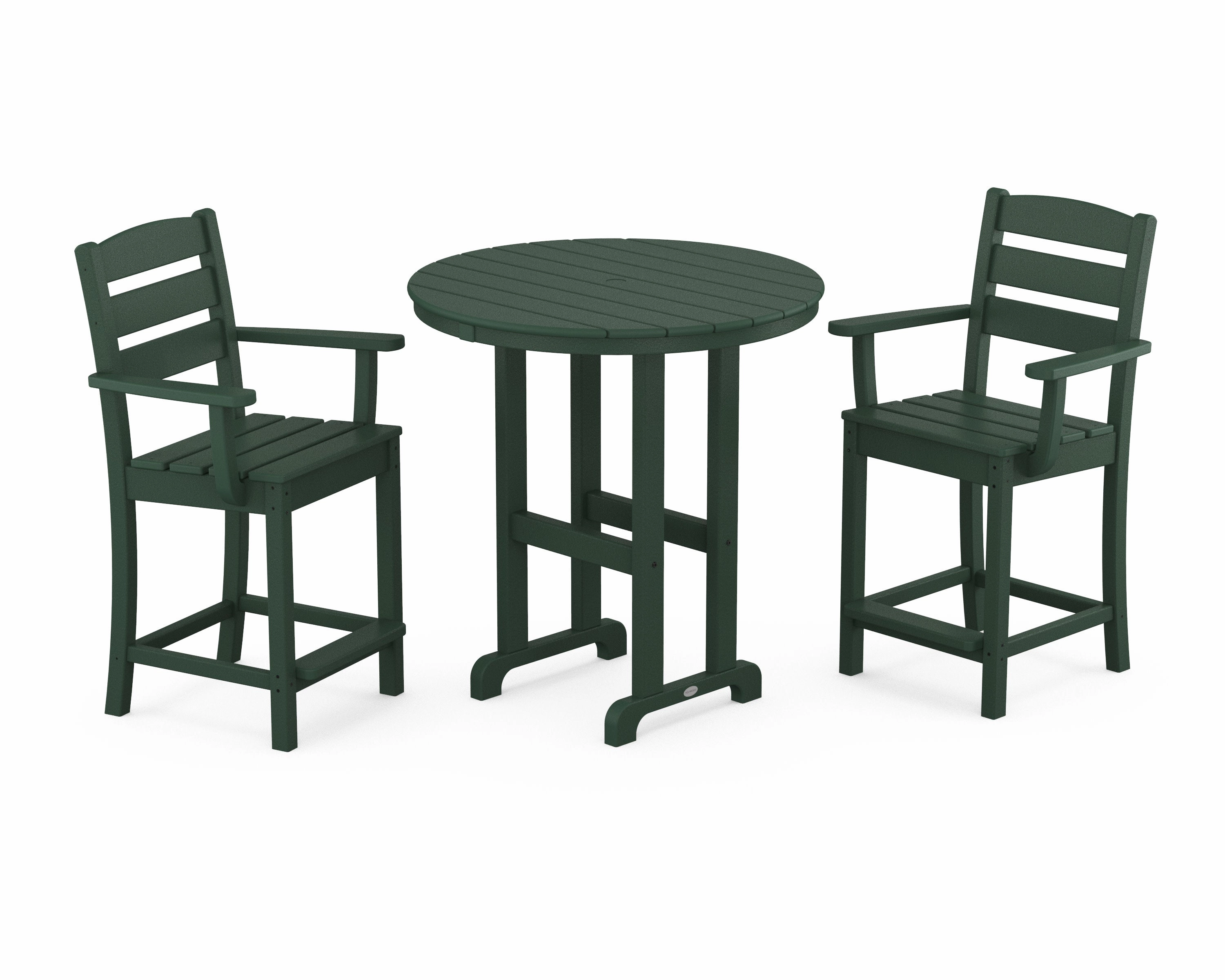 Lakeside 3-Piece Round Farmhouse Arm Chair Counter Set
