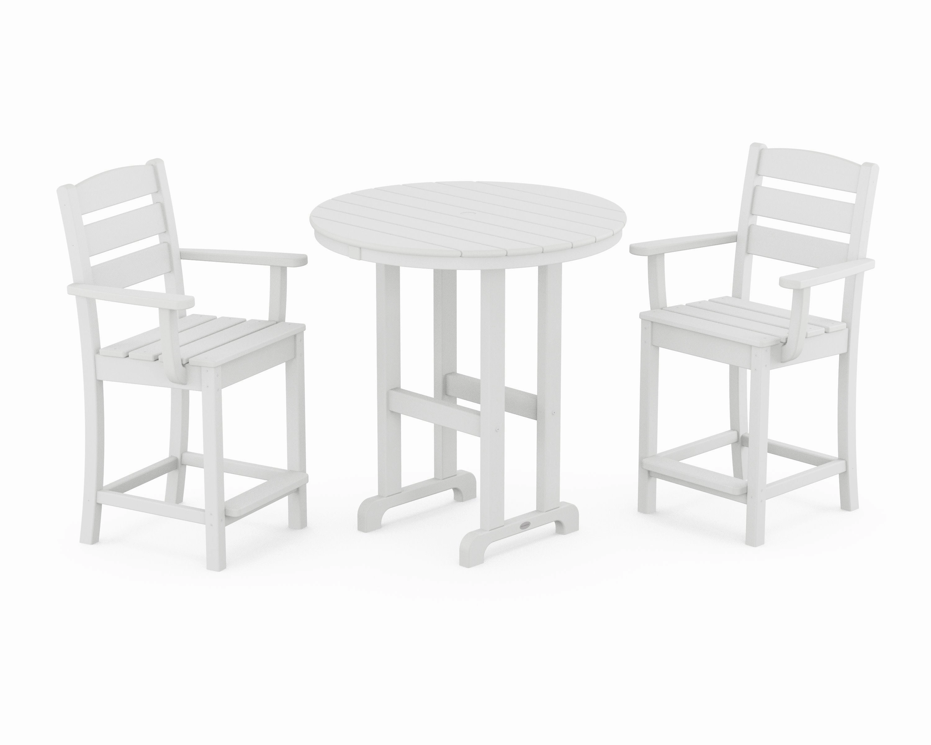 Lakeside 3-Piece Round Farmhouse Arm Chair Counter Set