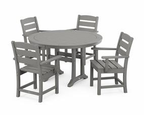 Lakeside 5-Piece Round Dining Set with Trestle Legsoutdoor patio furniture set