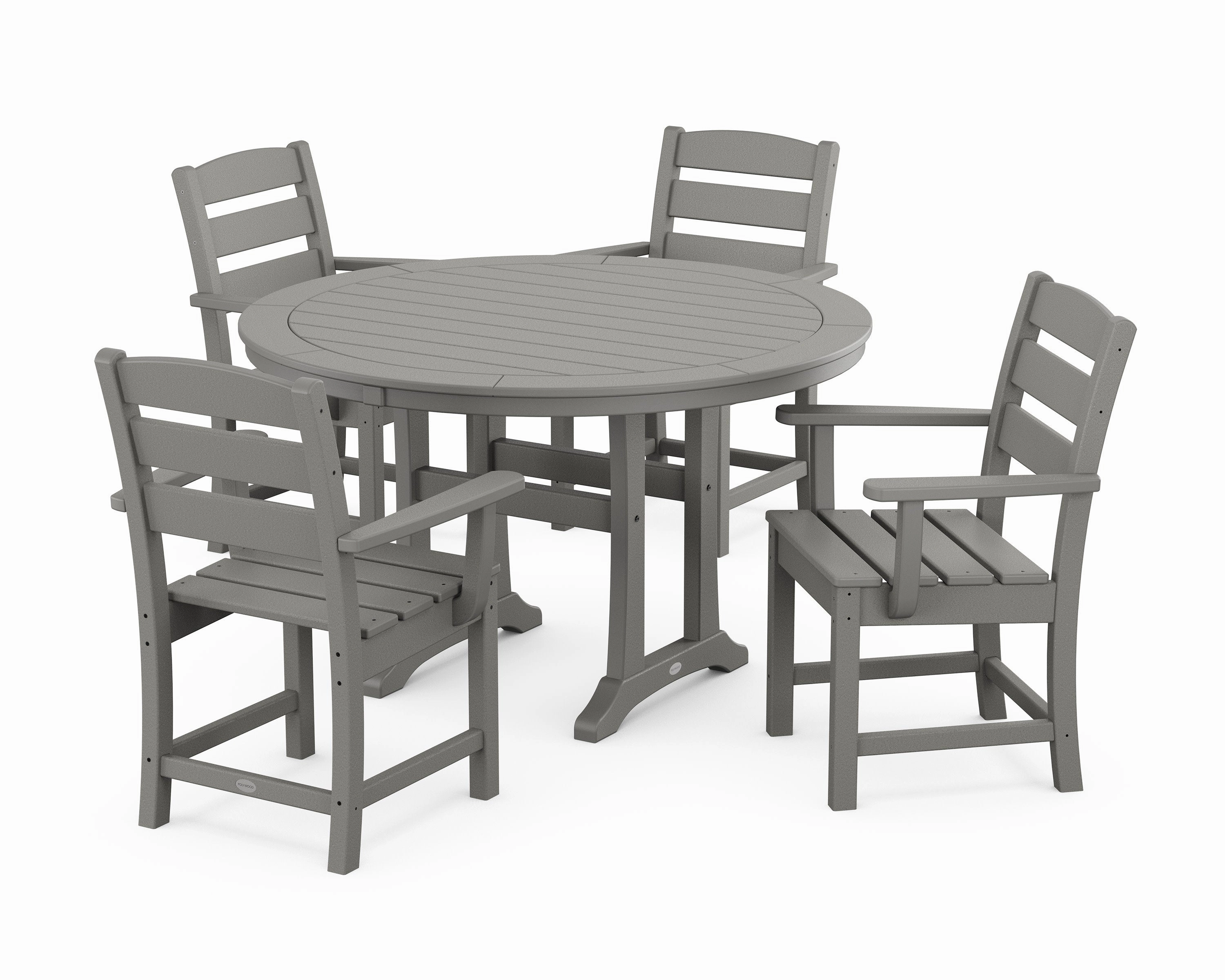 Lakeside 5-Piece Round Dining Set with Trestle Legsoutdoor patio furniture set