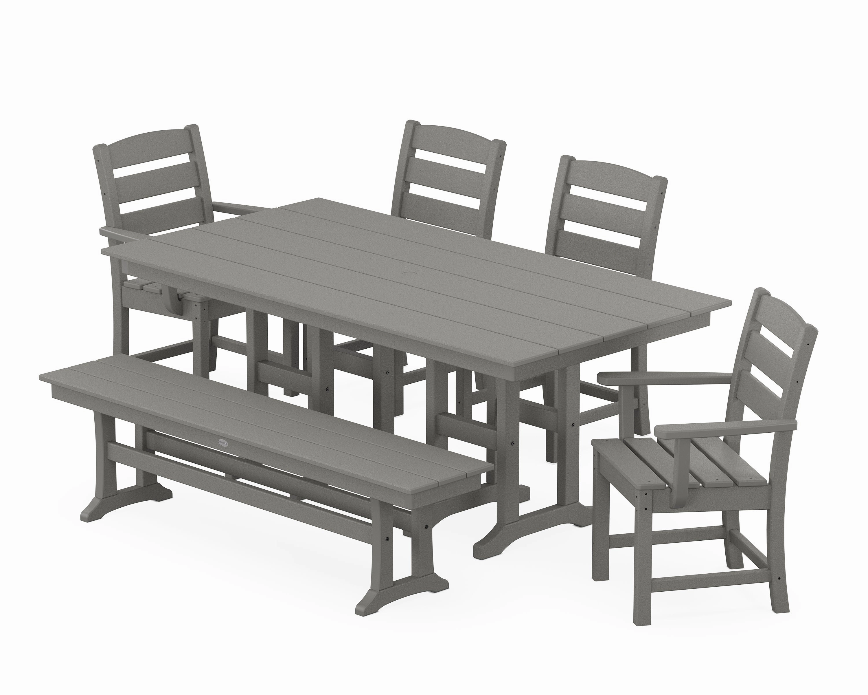 Lakeside 6-Piece Farmhouse Dining Set with Benchoutdoor patio furniture set