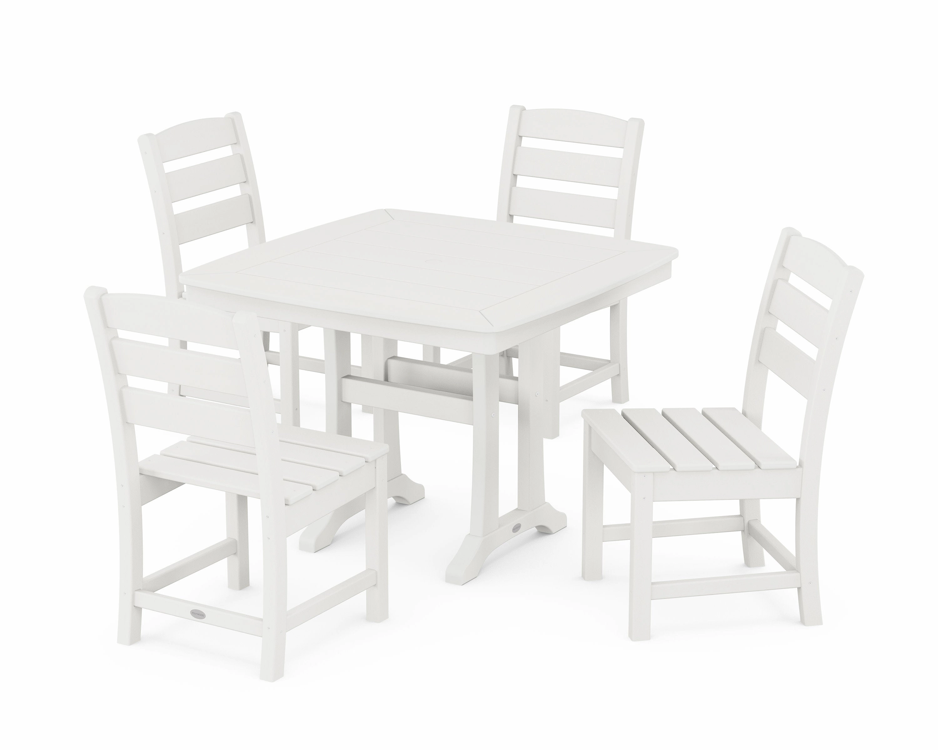 Lakeside Side Chair 5-Piece Dining Set with Trestle Legs