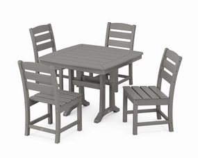Lakeside Side Chair 5-Piece Dining Set with Trestle Legsoutdoor patio furniture set