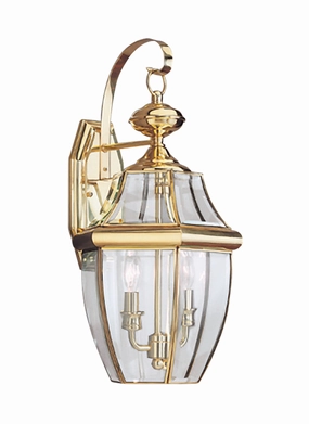 Lancaster Two Light Outdoor Wall Lantern Polished BrassOutdoor wall sconces with motion sensor