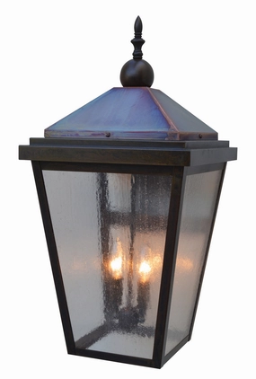 Lancaster Two Light Wall Mount Bronze w/ Raw CopperOutdoor wall sconces with motion sensor