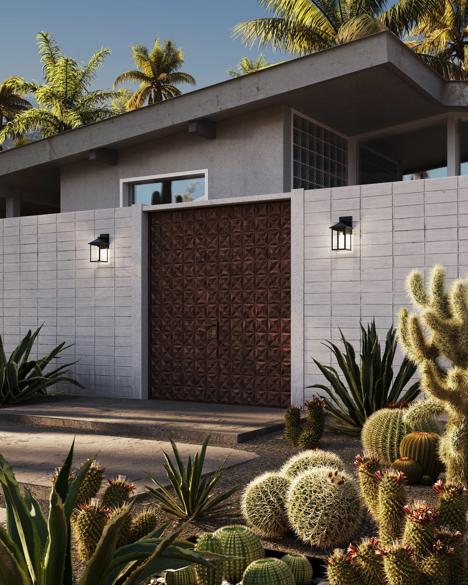 Larchmont One Light Exterior Wall Mount Clear Glass/Textured Black