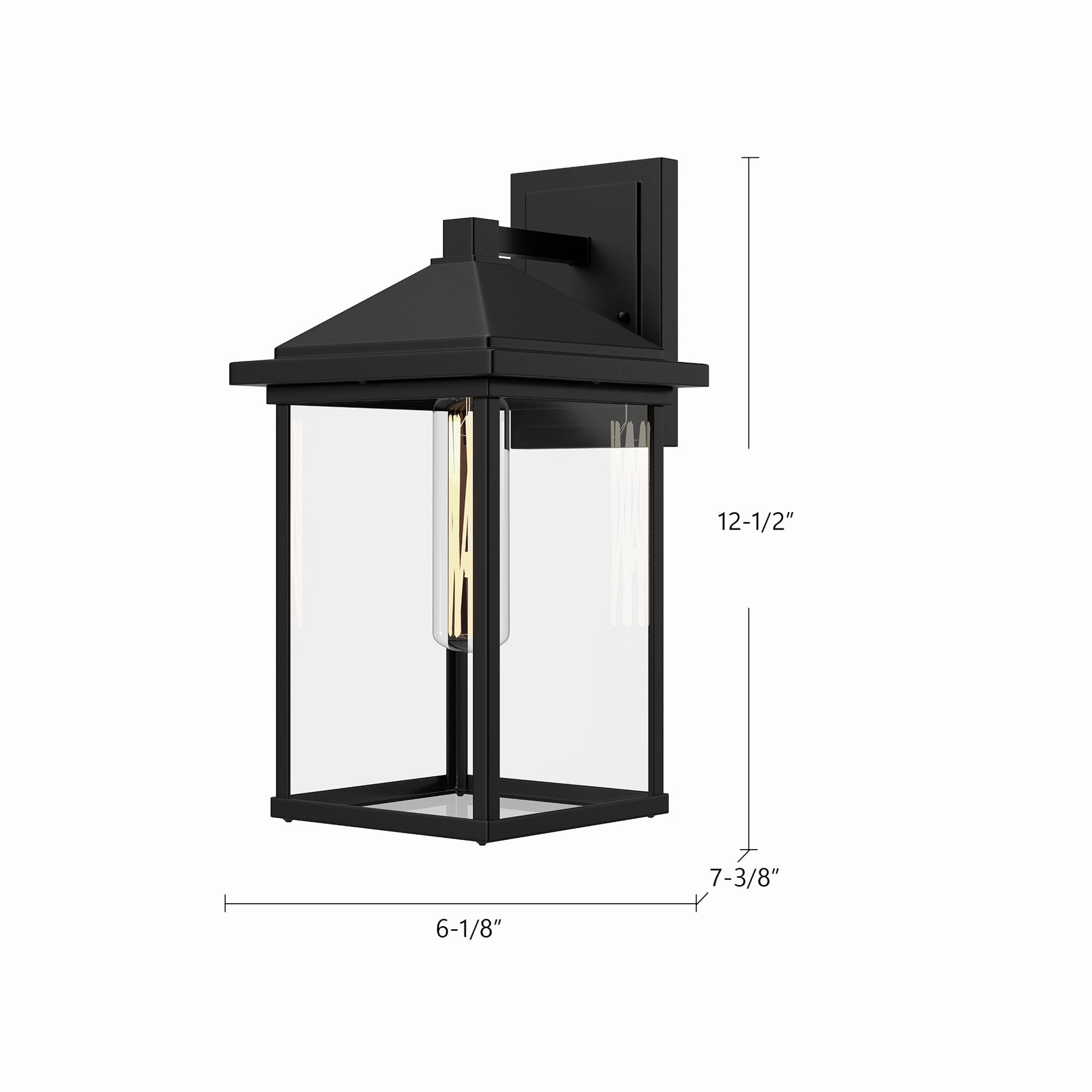 Larchmont One Light Exterior Wall Mount Clear Glass/Textured Black