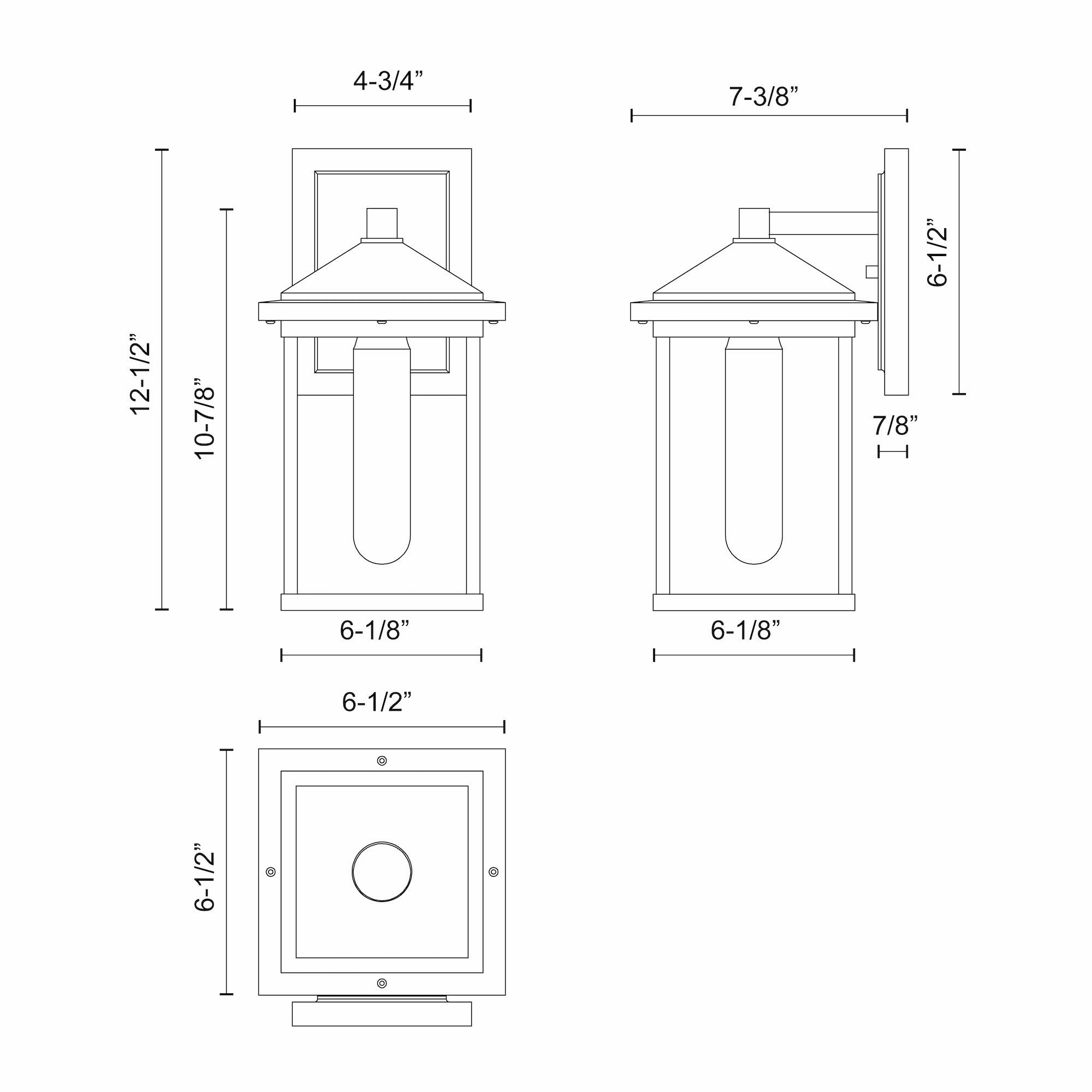 Larchmont One Light Exterior Wall Mount Clear Glass/Textured Black