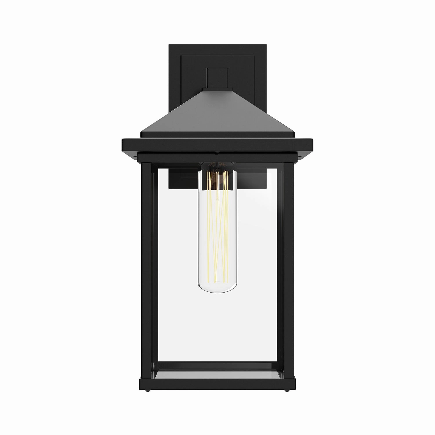 Larchmont One Light Exterior Wall Mount Clear Glass/Textured Black