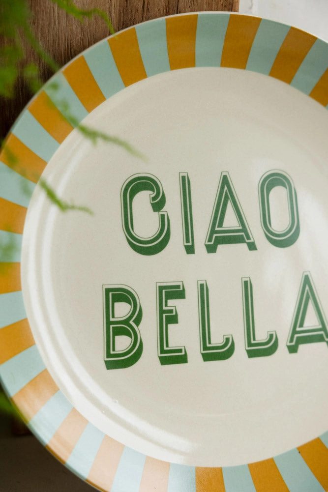 Large White Ciao Bella Plate
