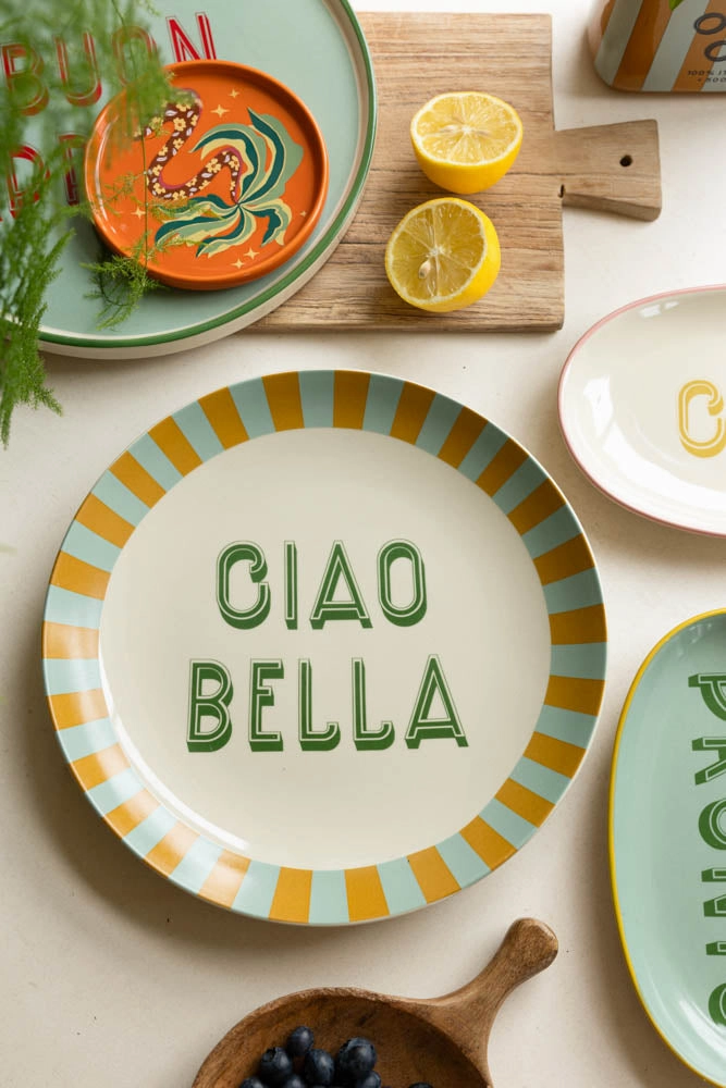Large White Ciao Bella Plate