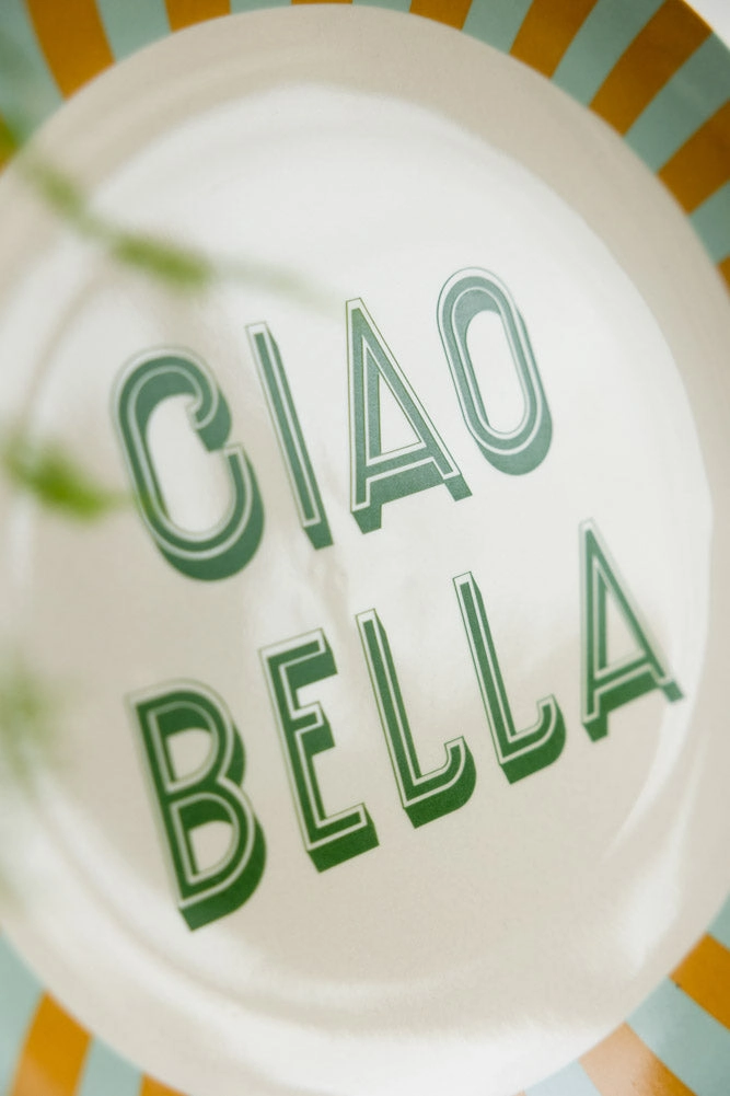 Large White Ciao Bella Plate