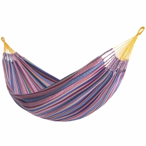 Latin Double Cotton Hammock - Fiesta outdoor hammock with stand and canopy