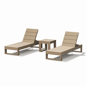 Latitude 3-Piece Chaise SetHDPE eco-friendly polywood furniture set