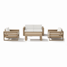 Latitude 4-Piece Lounge Loveseat SetHDPE eco-friendly polywood furniture set