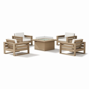 Latitude 5-Piece Lounge Fire Table SetHDPE eco-friendly polywood furniture set