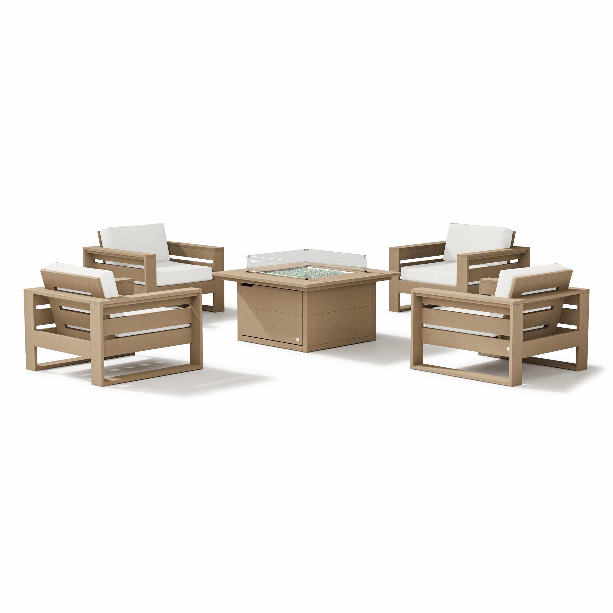 Latitude 5-Piece Lounge Fire Table SetHDPE eco-friendly polywood furniture set