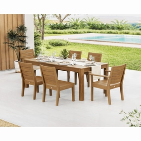 Latitude 7-Piece Dining Set - Parsons 84"outdoor patio furniture set