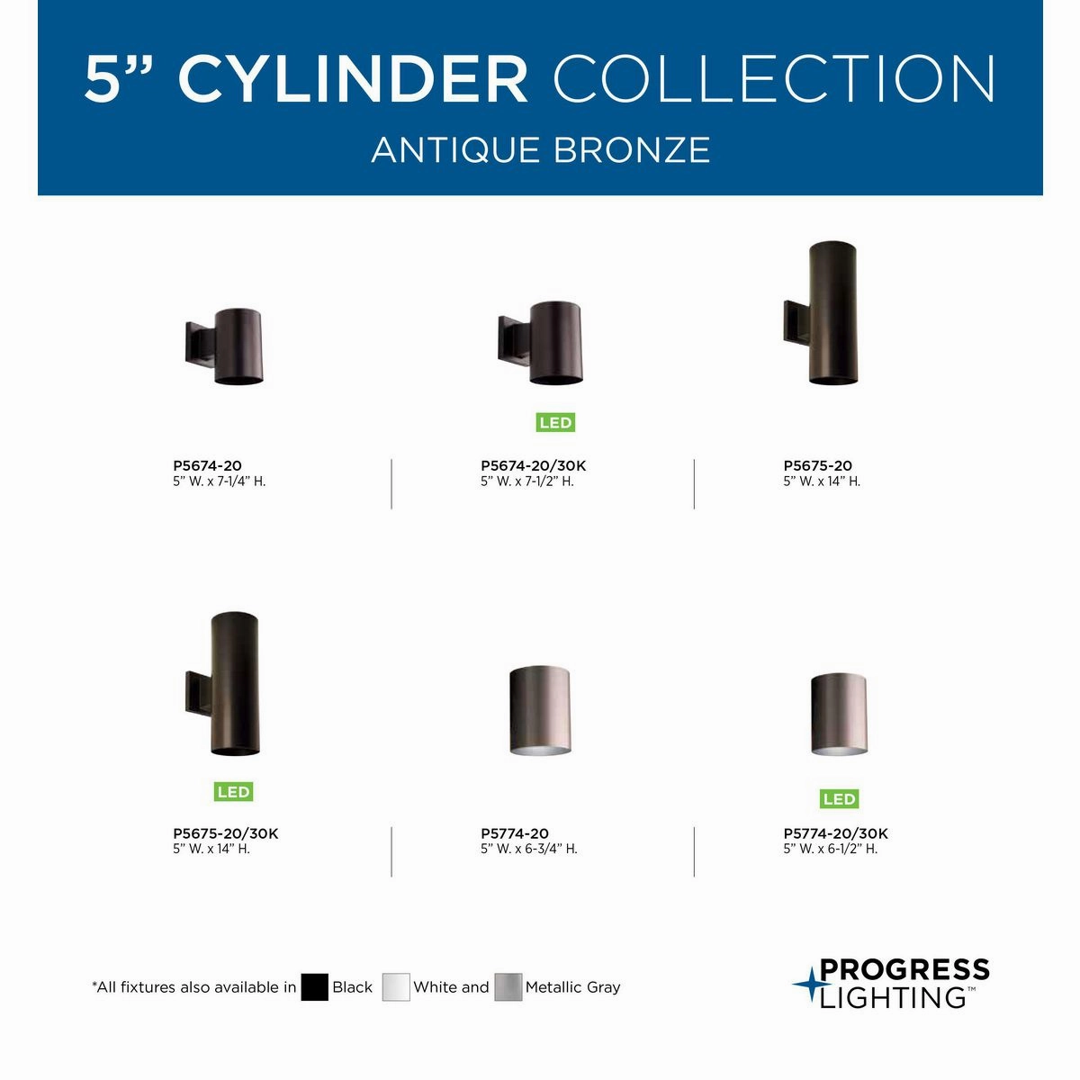 Led Cylinders LED Cylinder Antique Bronze