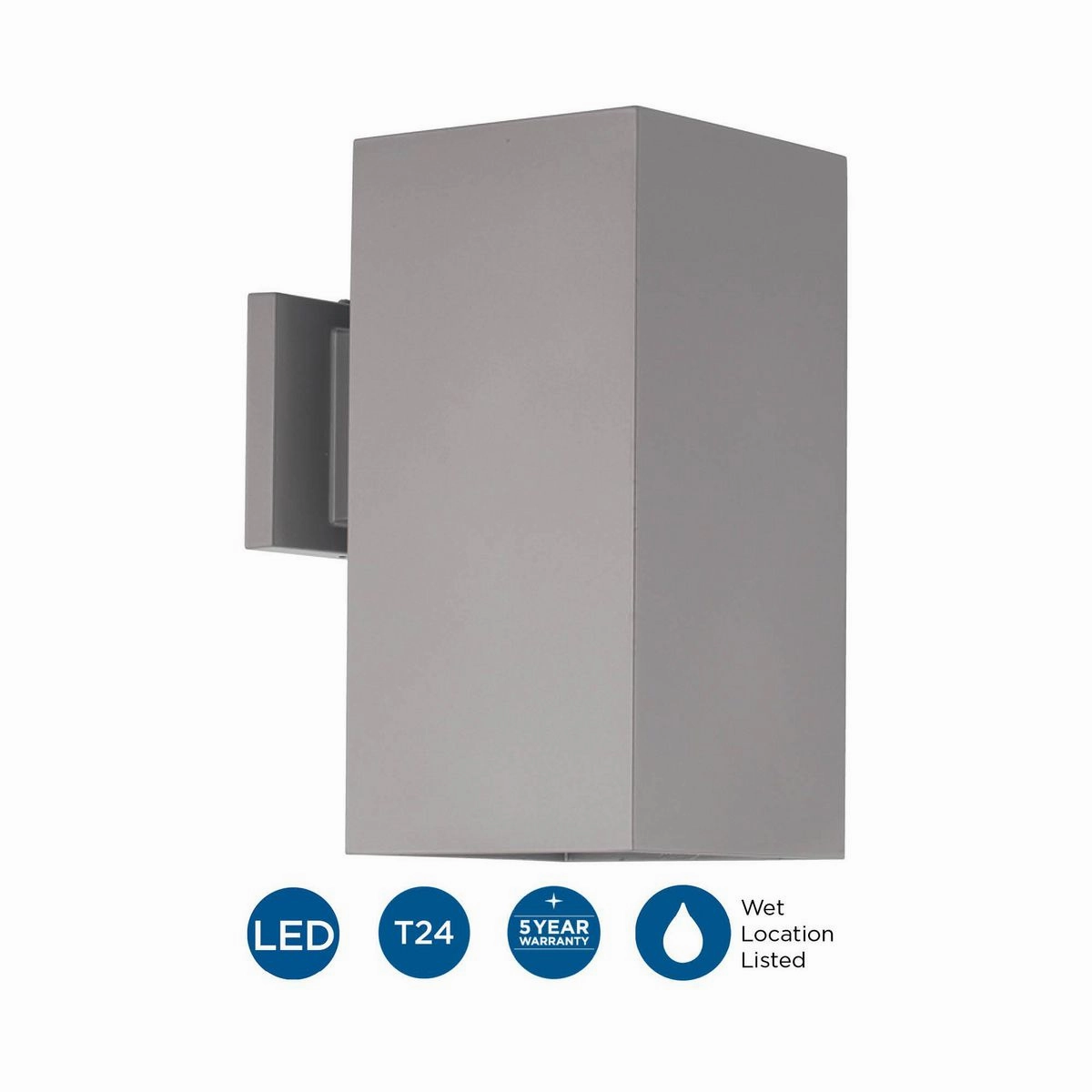 Led Squares LED Wall Lantern Metallic Gray
