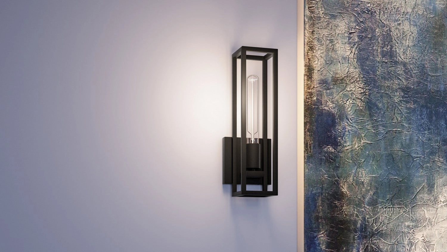 Leighton One Light Wall Sconce Matte Black